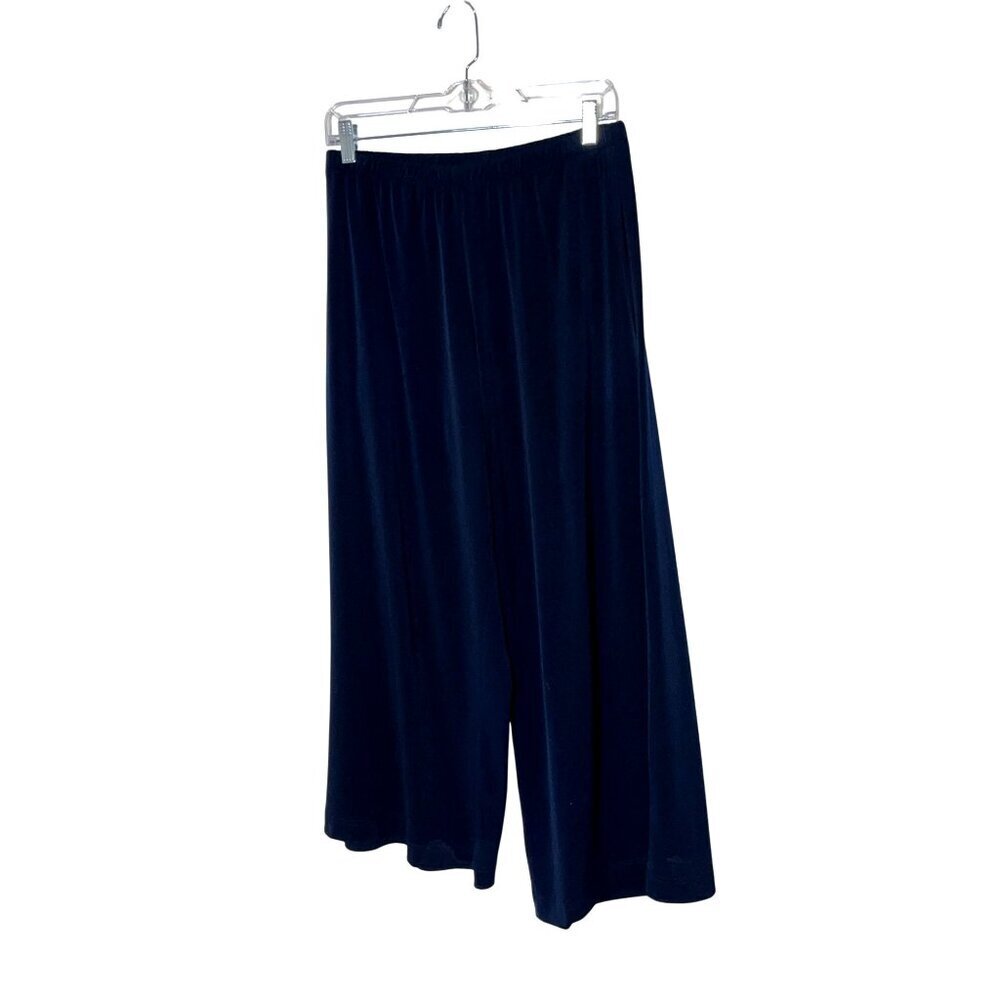 Planet By LAuren G Navy Blue High Rise Wide Leg Palazzo Pants Stretch Women OS